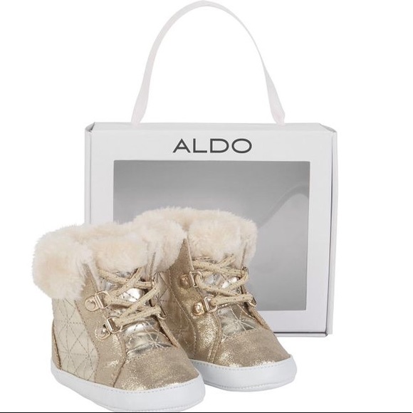 gold baby boots